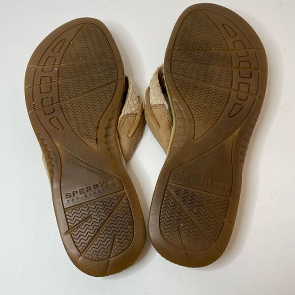 Sperry| Leather Top Sider| Comfort| Natural Thong Sandal - Picture 11 of 13
